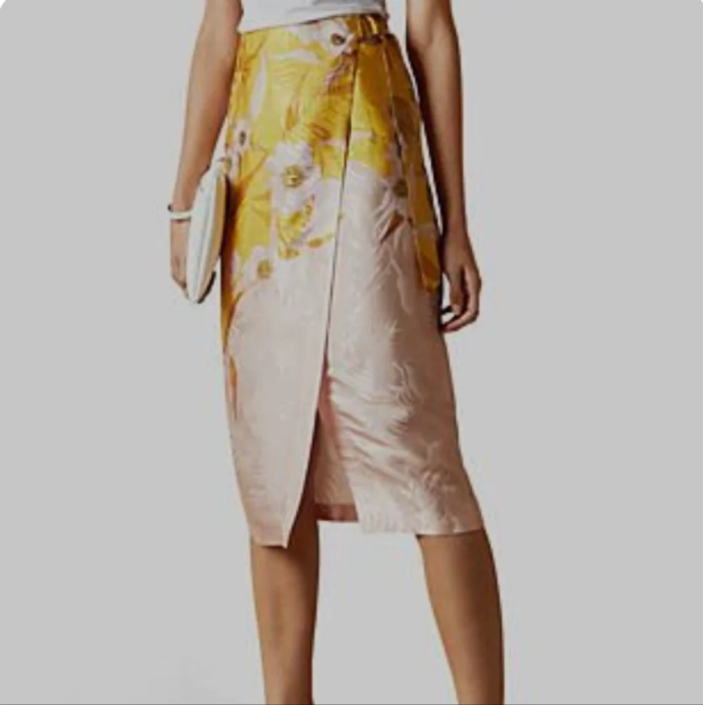Ted Baker Cabana Wrap Skirt Floral Print A-Line Midi Summer Luxury Dressy - Picture 3 of 8
